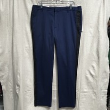 Calvin Klein Navy Blue Pants with Black Tuxedo Stripe 36x32