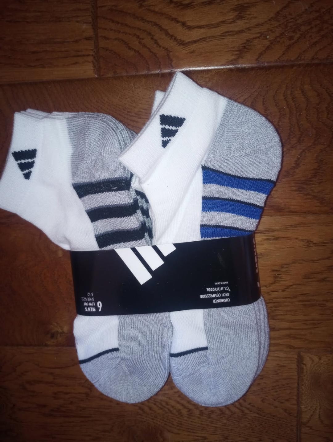 Adidas Men's Size 6-12 Cushioned Low Cut Ankle 6 Pairs White Compression Socks thumbnail 2