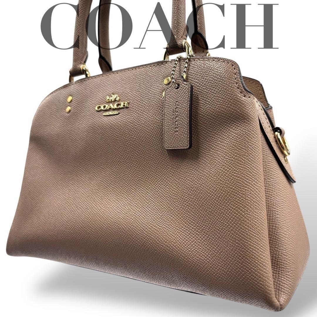 Coach Beige PVC 2Way Shoulder Bag Crossbody Handbag Authentic HighQuality