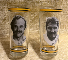 2 Vintage 1976 Pittsburgh Steelers Arby's Glasses Rocky Bleier & Andy Russell