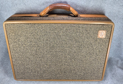 Vintage Hartmann Luggage Tweed Leather Belting Briefcase w/ paperwork