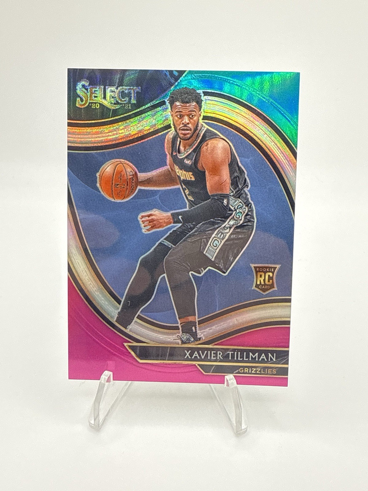 2020 Panini Select Courtside #266 Xavier Tillman Green/White/Purple /10 Book End