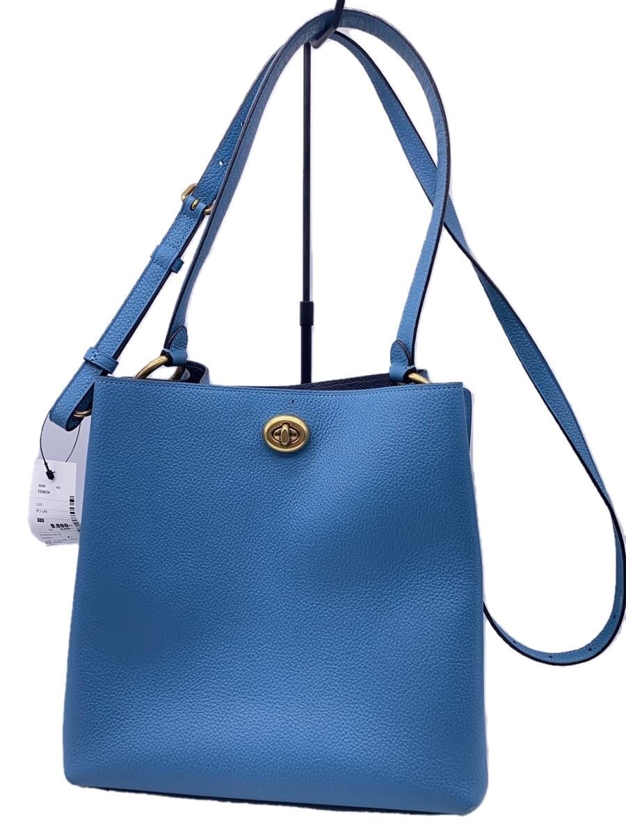 COACH Leather Shoulder Bag in Solid Blue 55200