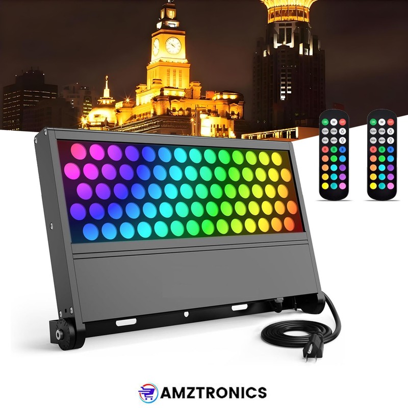 288W LED Flood Light with Remote, RGBW+5700K Color Changing Sup...