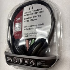 Cyber Acoustics AC-201 DNCT4 Stereo PC Headset With Microphone - NEW