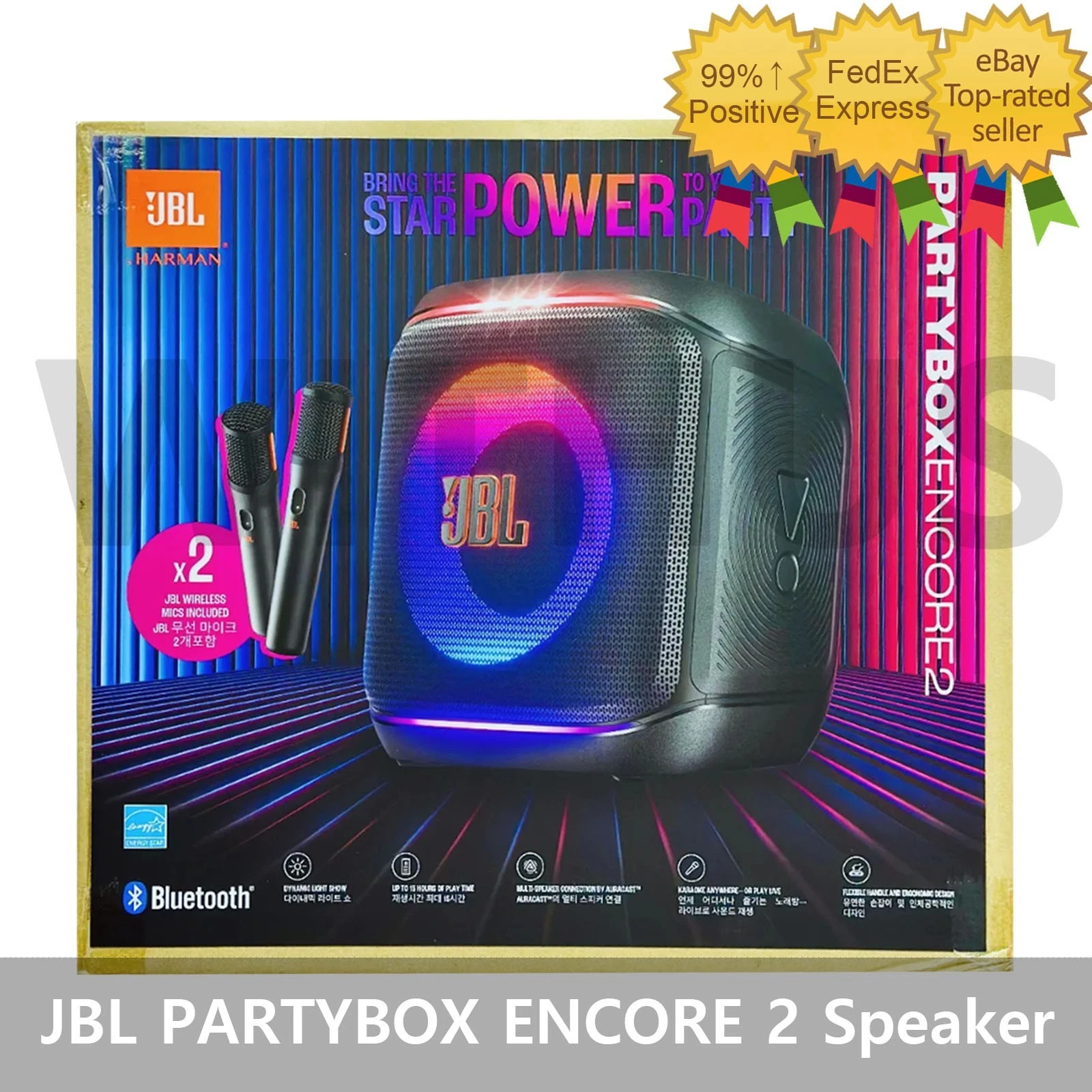 JBL PARTYBOX ENCORE 2 Portable Bluetooth Party Speaker w/Wireless