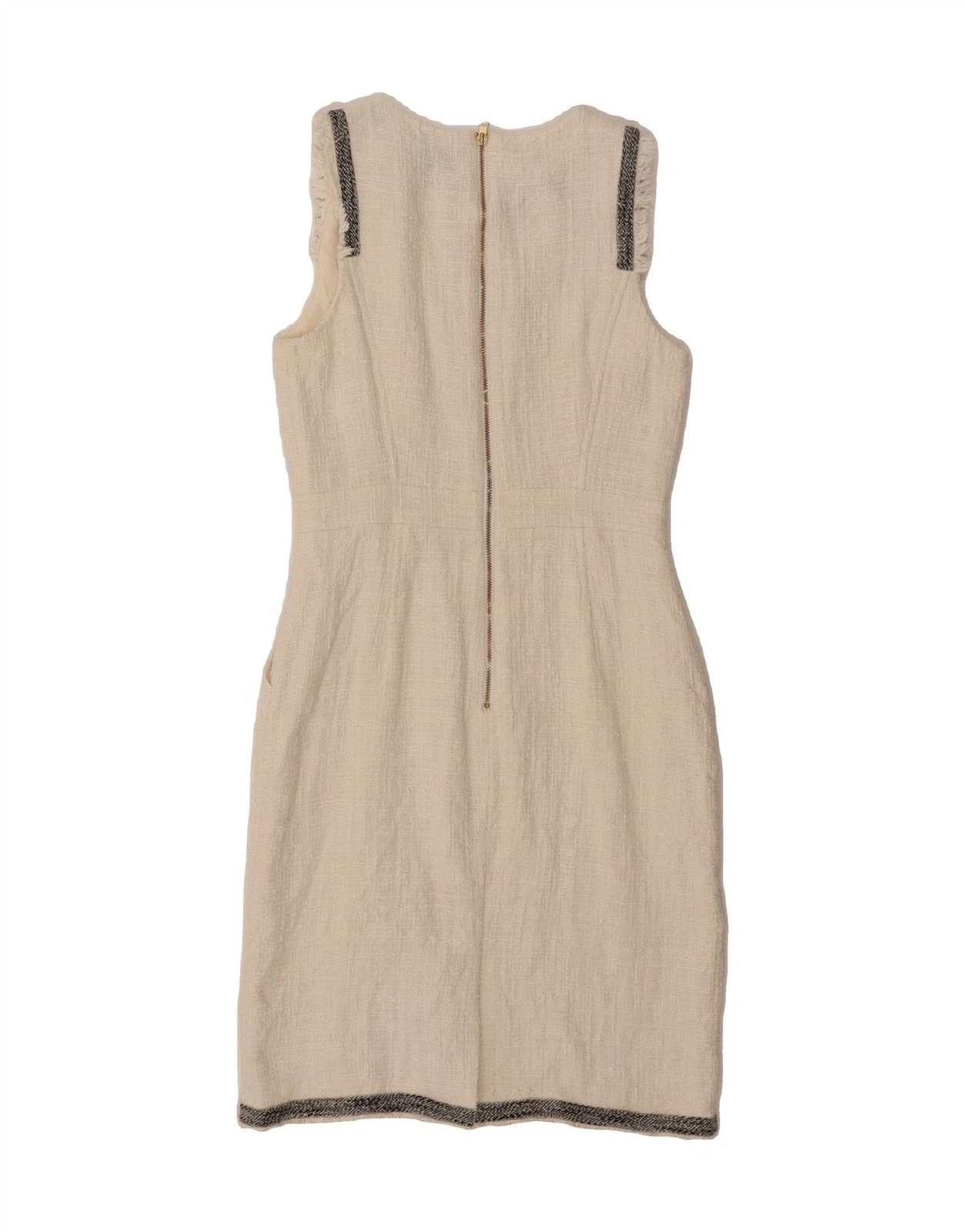 OFF WHITE J. Abito tubino donna senza maniche Crew US 4 piccolo bianco sporco cotone CQ24