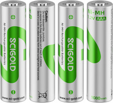 Rechargeable AAA Batteries 4 Pack, 1080Mwh Nimh 1.2V Low Self-Discharge, Ideal f 3.56 per gallon