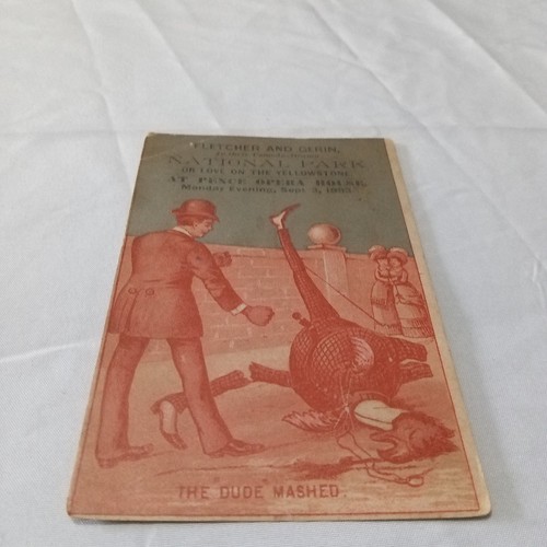 Vintage Victorian Trade Card Anthropomorphic Ostrich in Suit The Dude Mashed HTF