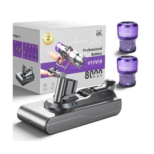 8000mAh V11 Battery Replacement Click-in Installation for Dyson V11/Extra/Abs...