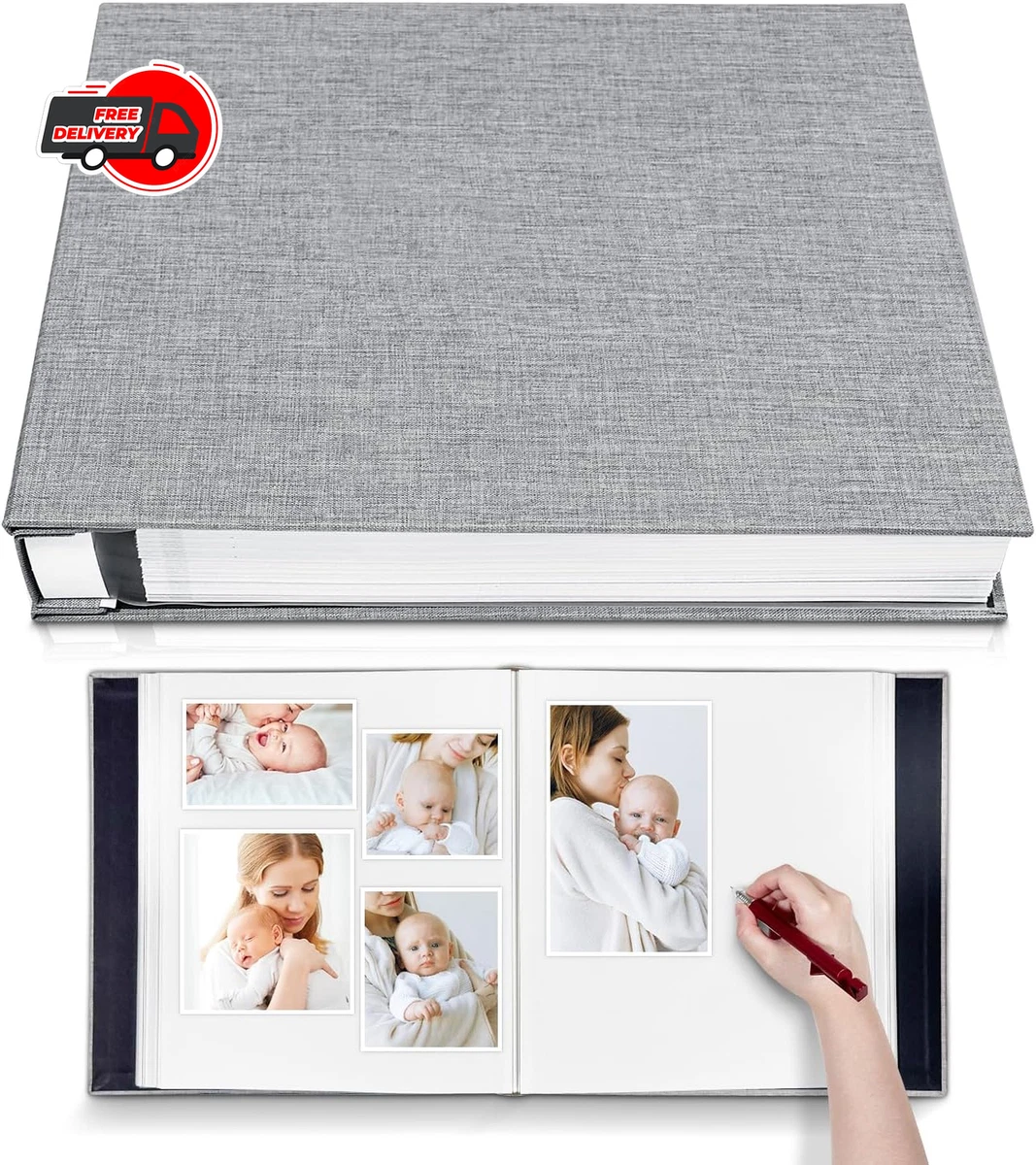 Album Fotografico Autoadesivo Magnetico Zoview 33x33 Cm - 40 Pagine Per Foto 10x15, 15x18, 20x25 - Copertina Rossa/Marrone