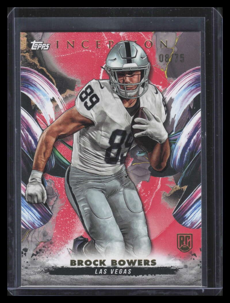 2024 Topps Inception Red 166 Brock Bowers Rookie 8/75
