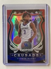2020-21 Panini Prizm Tyrese Maxey Red Blue Prizm RC #94 Crusade