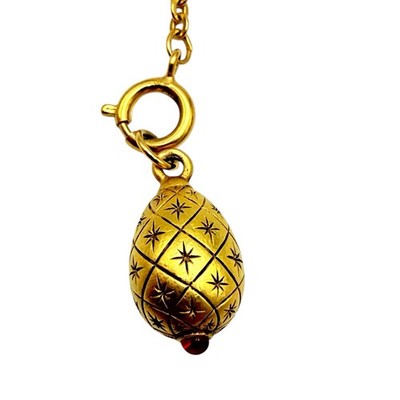 Joan Rivers Gold Egg Queen Of Romania Charm Pendant With Extender Chain
