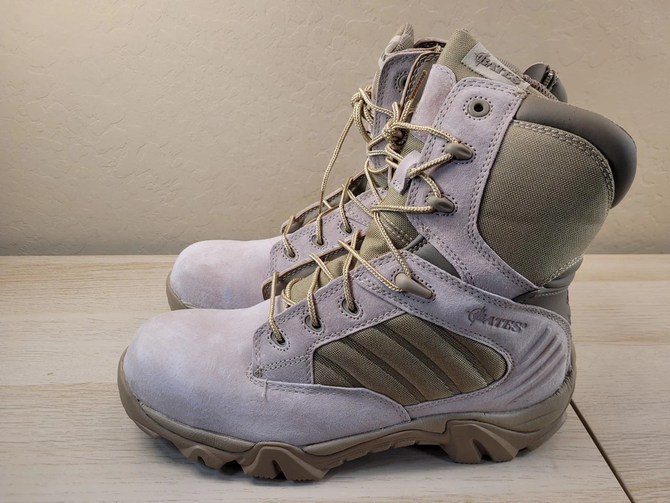 Botas Bates Puntera Compuesta Seguridad GX-8 Cremallera Lateral Desierto Cuero Tostado Para Hombres 10.5 M Foto 2 de 4