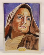 Marketplace image: 2025 Topps Chrome Star Wars Galaxy Indara 1/1 Gold Foil Sketch By Marcia Dye