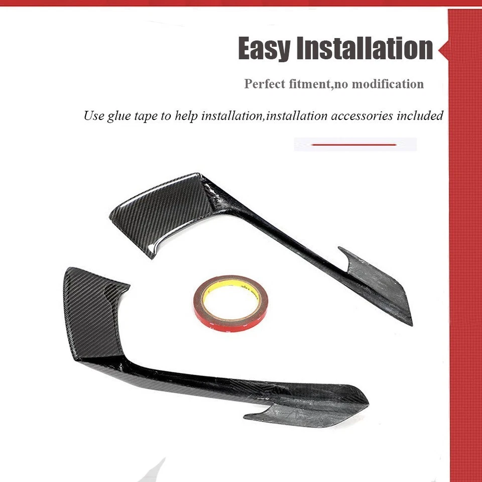 Fibra de carbono para Porsche 718 Boxster Cayman 16-19 ventilación de aire aletas delanteras divisores Foto 3 de 4