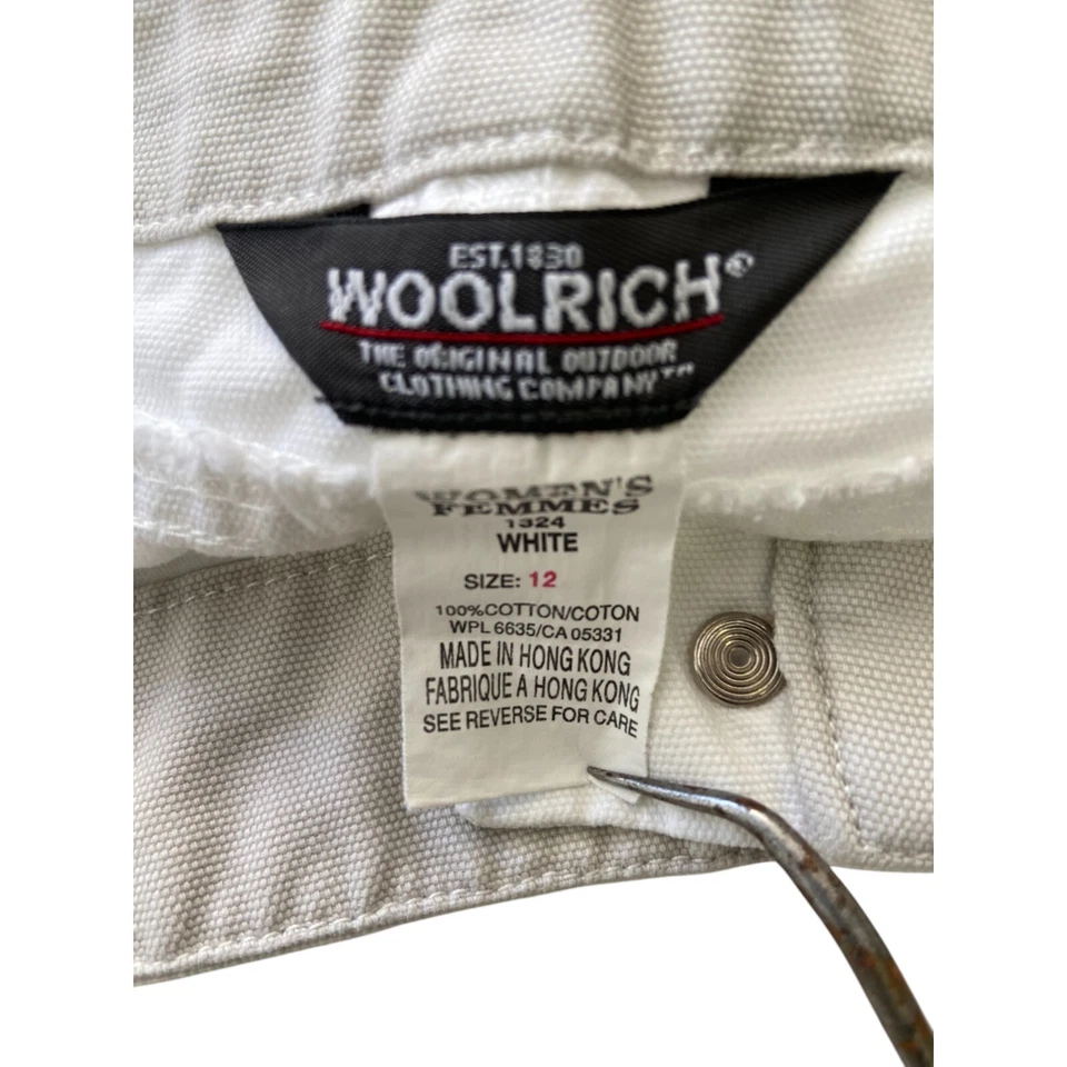 Woolrich est 1830 Bermuda Shorts Womens Size 12 White 5 Pocket Stretch Mid Rise - Image 3 of 4