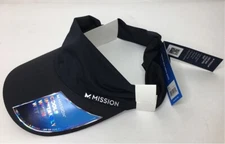 MISSION Cooling Visor Black Instant Cooling Hat Sun Visor Lightweight Quick Dry