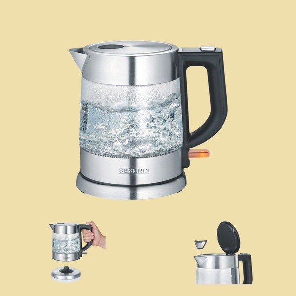Severin Glas-Wasserkocher Wk 3468 - 1,0 Liter - Glas-Edelstahl/Schwarz-image