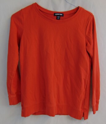 Lands' End Women's Plus Size Cotton Modal Long Sleeve Textured Stitch Pullover Sweater