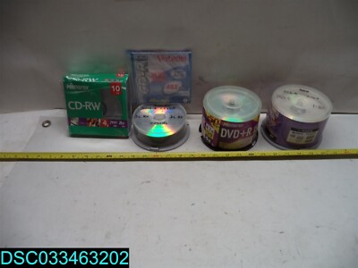 QTY=176: MIXED LOT OF BLANK Memorex Phillips Verbatim DVD-R CD-RW