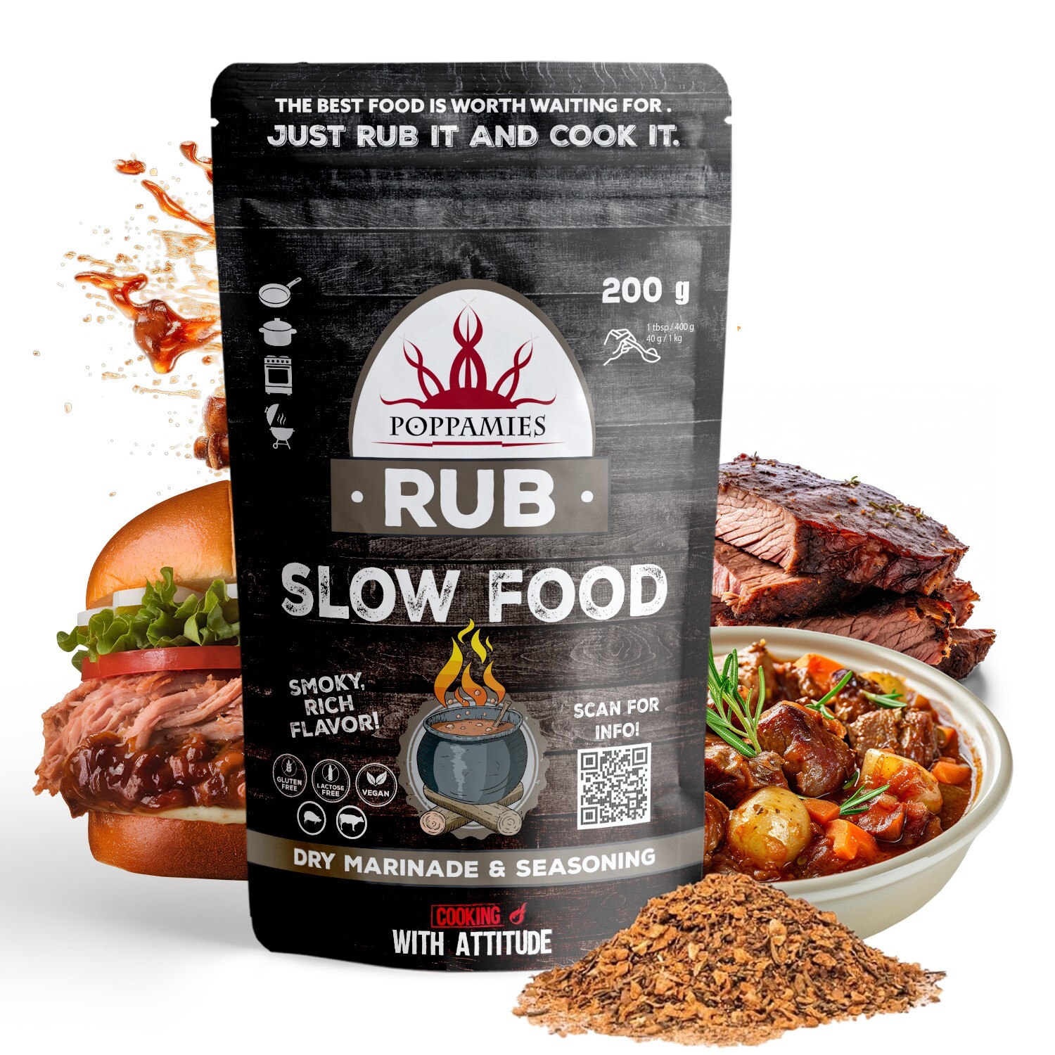Food Rubs Slow Food BBQ Rub Stew Smoke Beef Pork Seasonings Barbecue Spices 200g