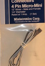 Miniatronics 50-004-01 4 Pin Micro Mini Connector 12'' Wires