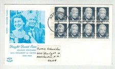 General President DWIGHT EISENHOWER & MAMIE 1970 BOOKLET PANE OF 8 David 