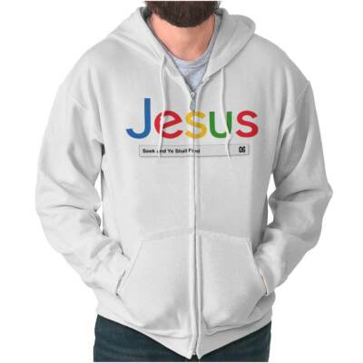 Christian Faith Jesus Seek and Ye Shall Find Sweatshirt Zip Up Hoodie Men Women