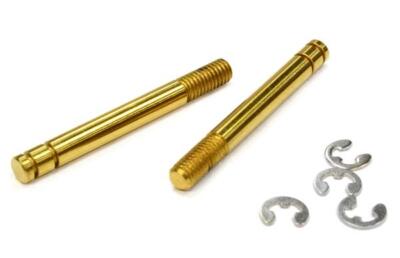 Precision Machined TiN Coated Shock Shaft (2) for Tamiya, TRF, Yokomo & 3Racing