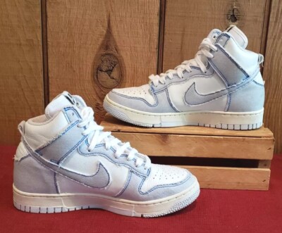Nike Dunk 1985 High Blue Denim Leather Lt.Blue/White Retro