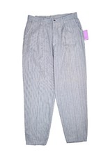 Vintage Lee Pants Womens 18 Striped Pleated Tapered High Waisted Mom USA NEW