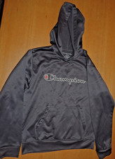 Champion Brand Hoodie Sweatshirt Dk Gray Polyester Fleece SZ L 14-16