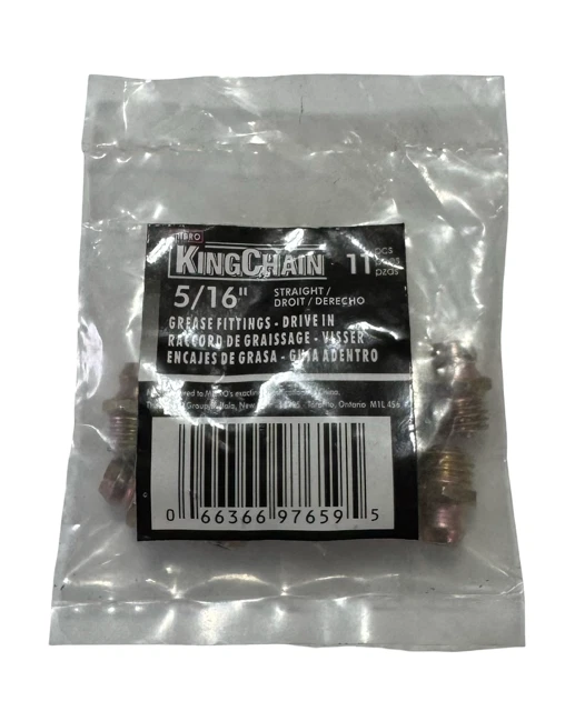 Mibro KingChain 5/16" Grease Fittings -Drive In - Straight 11 Pack