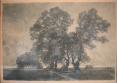 Peter Halm Germany 1854 - 1923 Lithograph Landscape with trees 19-20th century