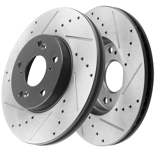 282mm Pair Front Drilled Brake Rotors for Honda Accord CRV Civic