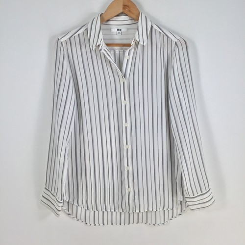 Chemisier Femme Floral Boho Joe Fresh - Manches Longues - Taille XS - Blanc Et Bleu - Occasion Très Bon état (EUC)