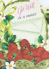 Vintage GET WELL Card USA Color Lithographed 1955 "Best Wishes!" Greetings Inc