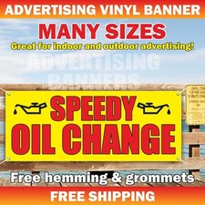 SPEEDY OIL CHANGE Advertising Banner Vinyl Mesh Sign Mechanic Tire Auto Shop Car