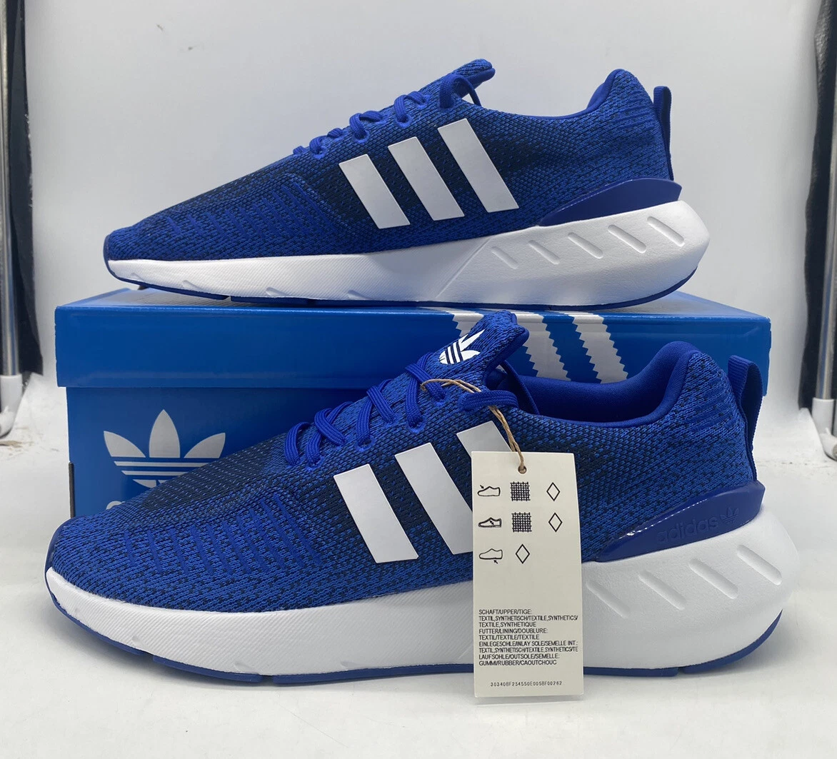 Adidas swift run sales blue and white