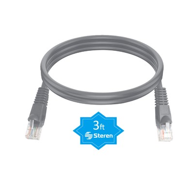 Steren 3ft Cat5e Patch Cord Snagless UTP cULus Molded Gray