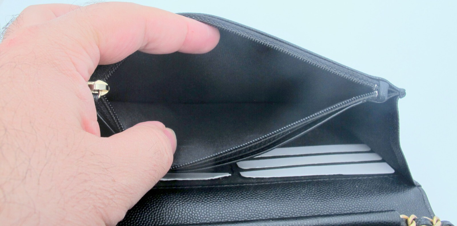 CHANEL Authentic "Loop Around Chain" Small Caviar… - image 15