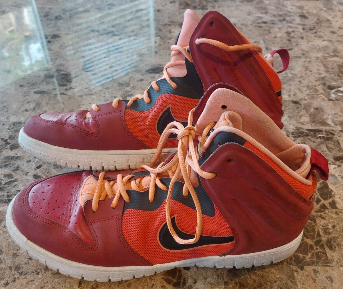 NIKE DUNK FREE HIGH NOBLE RED BASKETBALL SHOES, US MENS 13, 599466-600