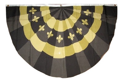 3x5 Fleur De Lis Black Bunting Fan Flag 3'x5' Banner Brass Grommets