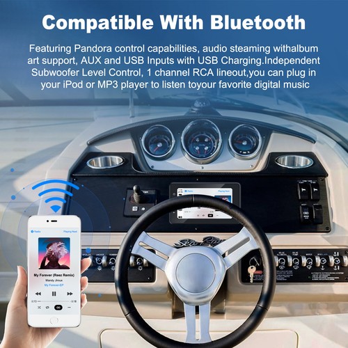 8" Marine Multimedia Player Waterproof Boat Stereo Wireless CarPlay Android Auto - Picture 7 of 9