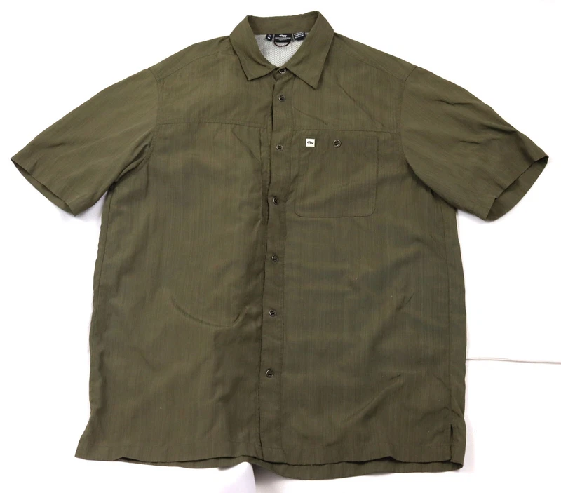 outdoor-research short sleeve button front upf 30+ nylon shirt