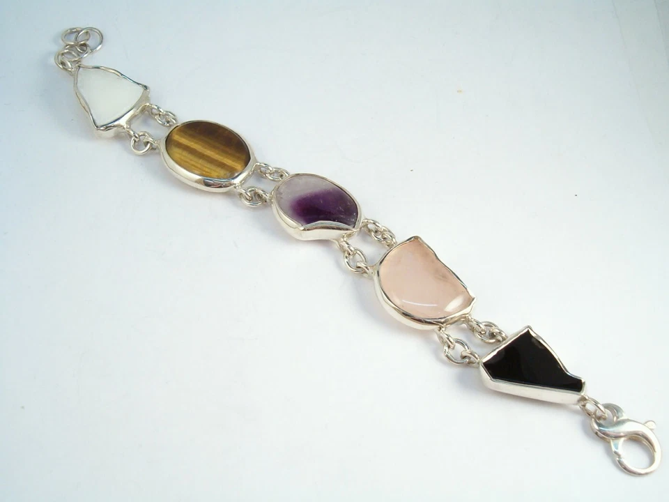 Bracciale in Argento 925 con Pietre Dure naturali - Braccialetto - Immagine 4 di 4