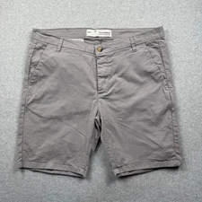 YOUNGLA Men's Size 36 Button Fly 9" Gray Chino Shorts