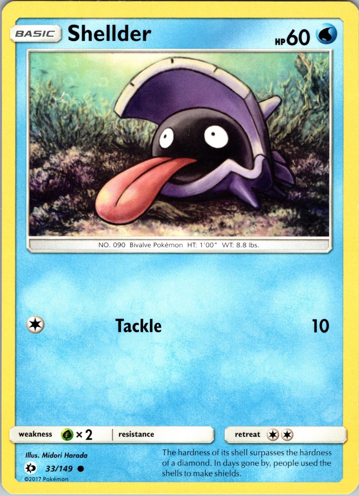 Shellder 33/149 Common SM Base Set Pokemon Near Mint
